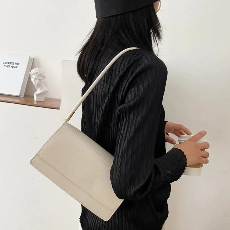 Women's Vintage Shoulder Bag - Soft PU Leather Handbag