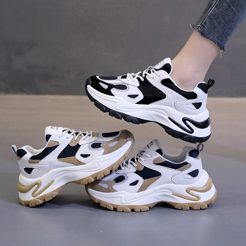 Retro Color Matching Casual Sneakers — Unisex Student Style