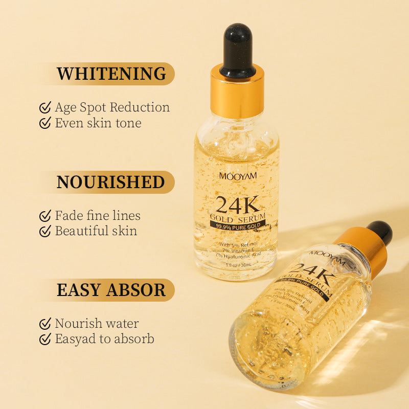 24K Gold Foil 30mL Vitamin E Retinol Anti-Wrinkle Lifting Face Serum
