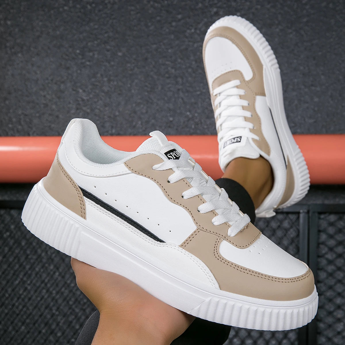 Unisex White Sneakers - Casual Sports Walking Shoes for Men & Women