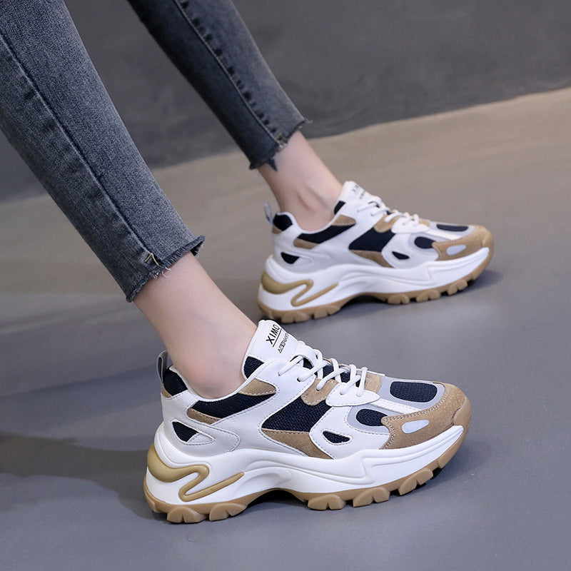 Retro Color Matching Casual Sneakers — Unisex Student Style