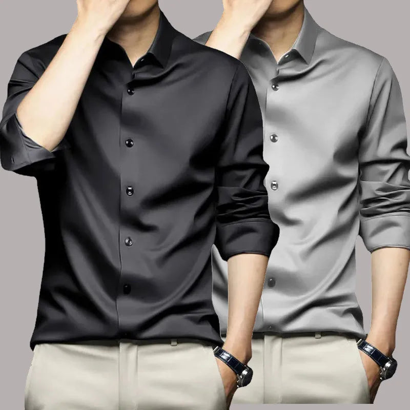 Men's Non-Iron Dress Shirt - Wrinkle Resistant Business Long Sleeve
