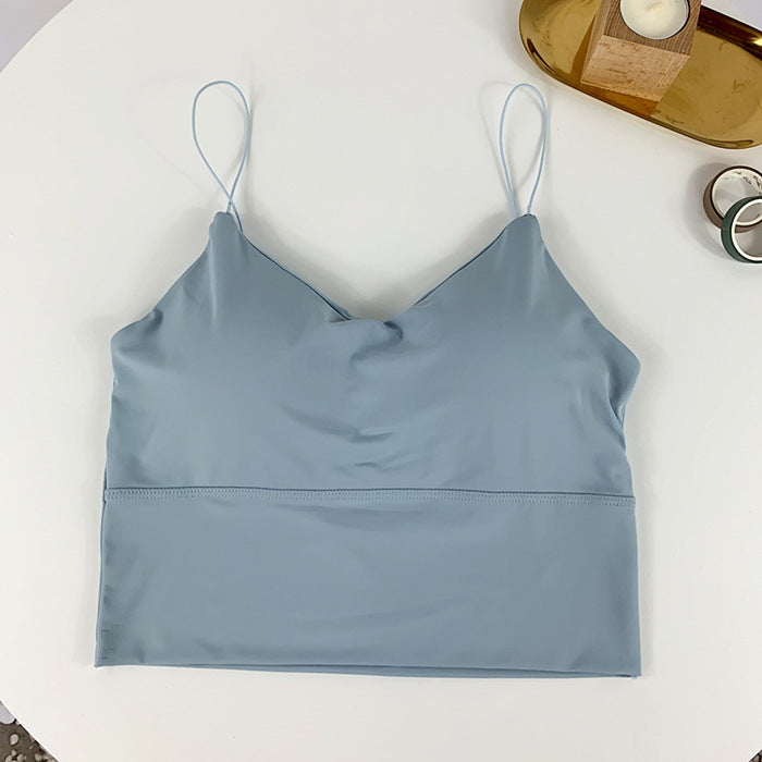 Ice Silk Gathered Thin Sling Big U Beauty Back Wrapped Chest Tube Top Underwear