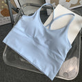 Women's Slim Shoulder Strap Solid Color Yoga Sports Vest