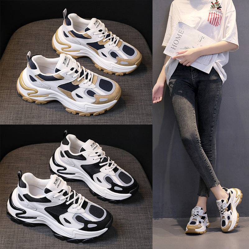 Retro Color Matching Casual Sneakers — Unisex Student Style