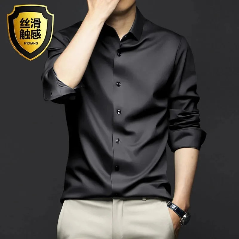 Men's Non-Iron Dress Shirt - Wrinkle Resistant Business Long Sleeve