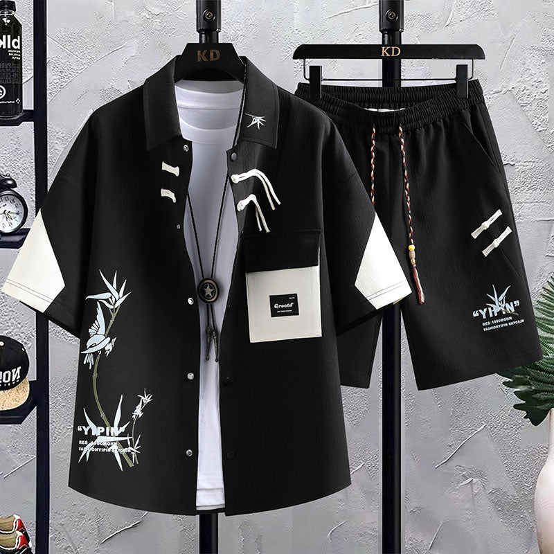 Men's Chinese Style Summer Shirt & Shorts Set — Casual Sports 2-Piece