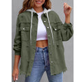 Women's Solid-Color Hooded Denim Jacket - 16 Colors Loose Fit