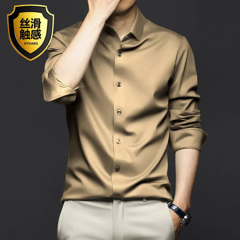 Men's Non-Iron Dress Shirt - Wrinkle Resistant Business Long Sleeve