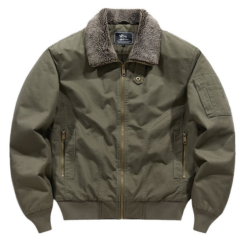 Men's Fleece-Lined Winter Coat - Cotton Jacket Plus Size