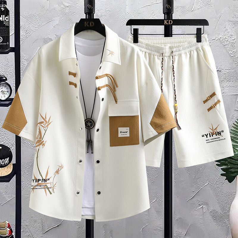 Men's Chinese Style Summer Shirt & Shorts Set — Casual Sports 2-Piece